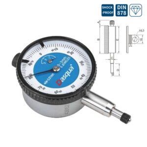 Dasqua Mini Dial Gauge 0 - 3 mm x 0.01 mm With Lug