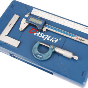 Dasqua 4pc Precision Measuring Set Digital Caliper, Micrometer, Square and Ruler 2210-8204