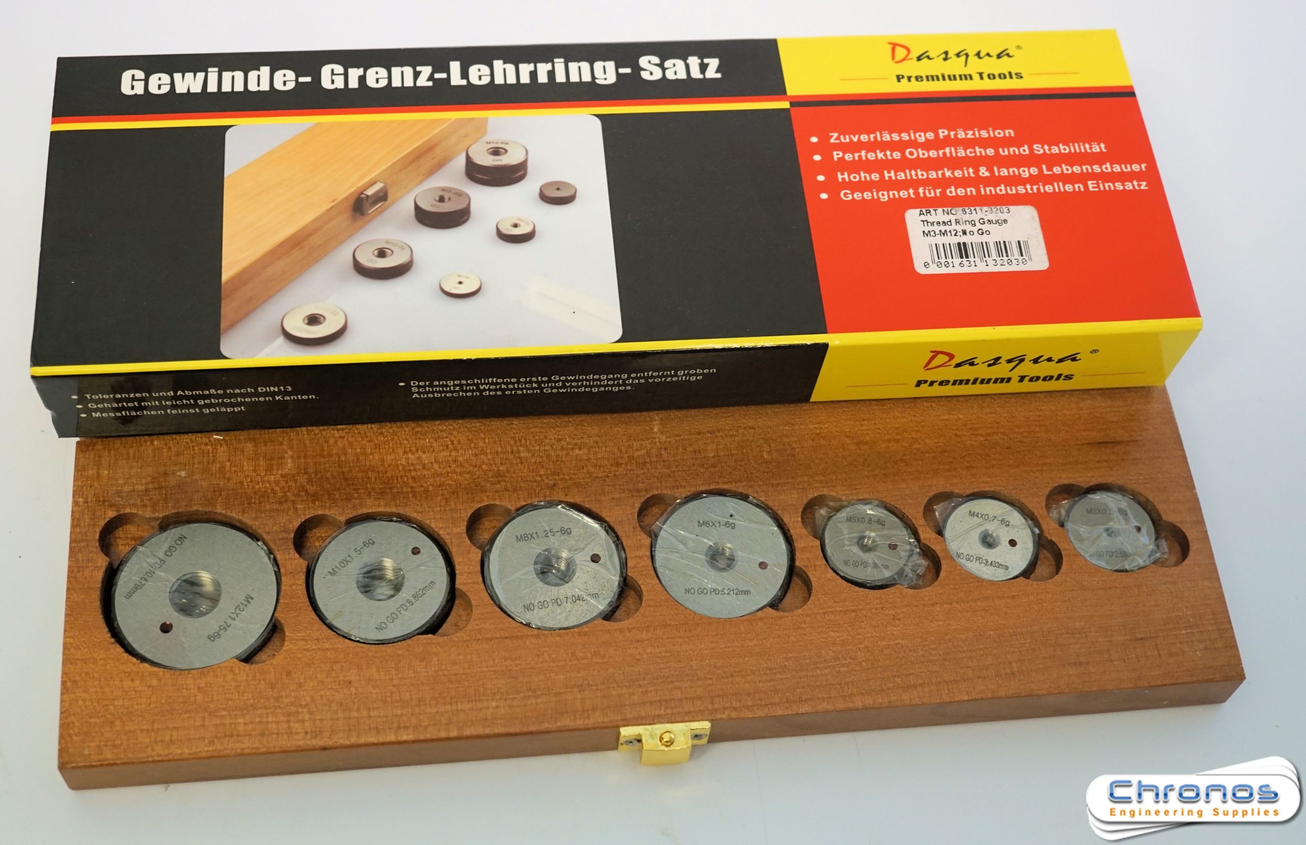 Dasqua Thread Gauge Set (Ring Gauge) M3M12 NO GO