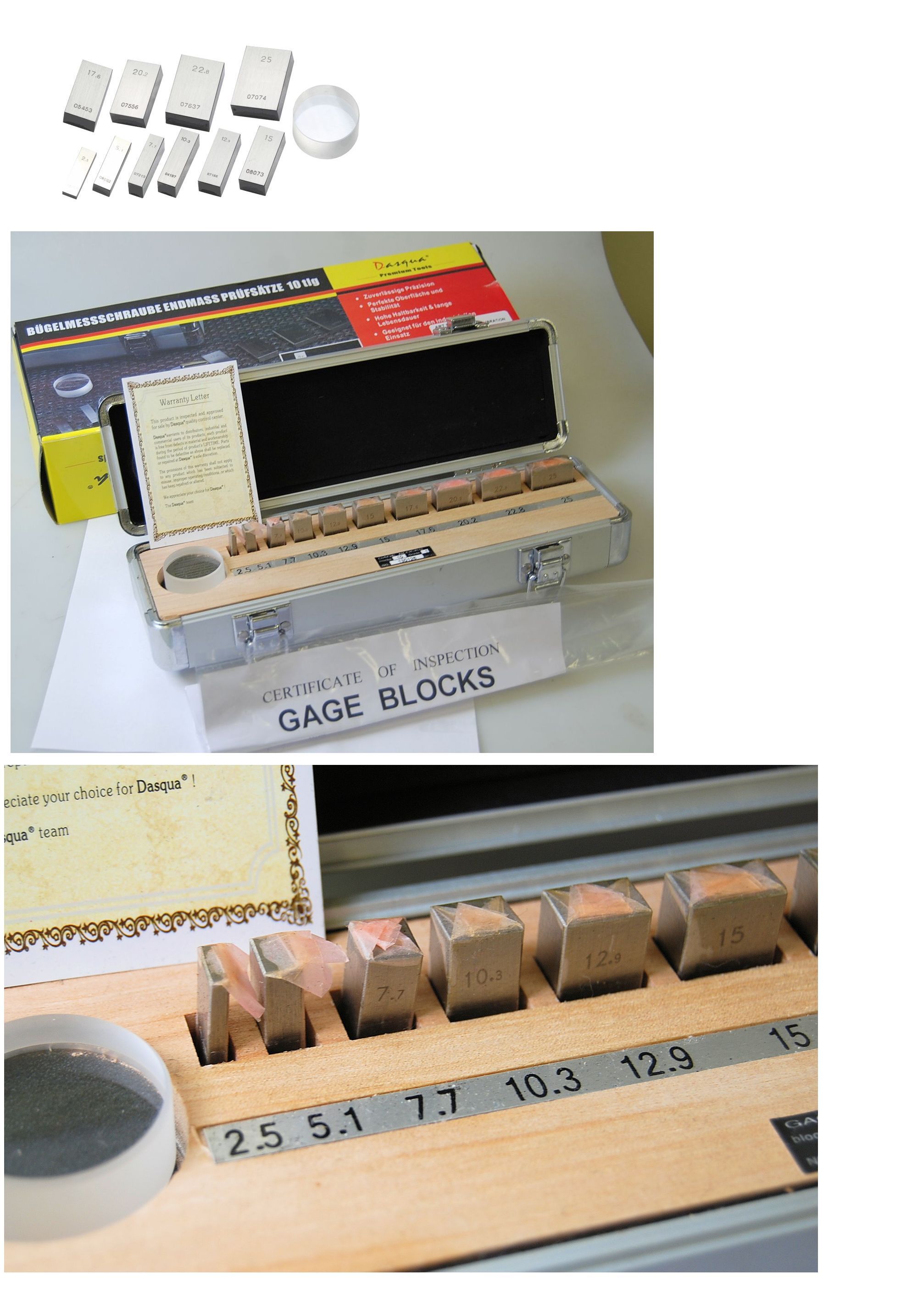 Dasqua Micrometer Calibration Gauge Block Set