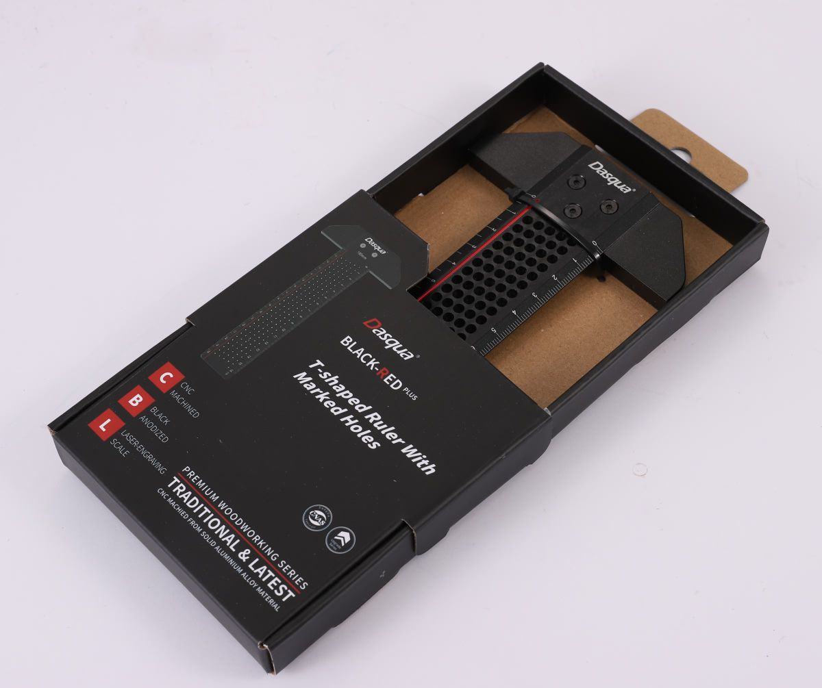 Dasqua Black-Red Plus T-Shaped Ruler With Marked Holes 6″ - Image 4